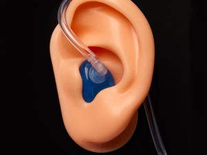 Blue earpiece for example only