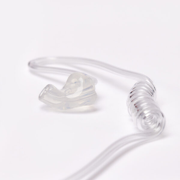 Broadcaster custom earplug with coiled hose