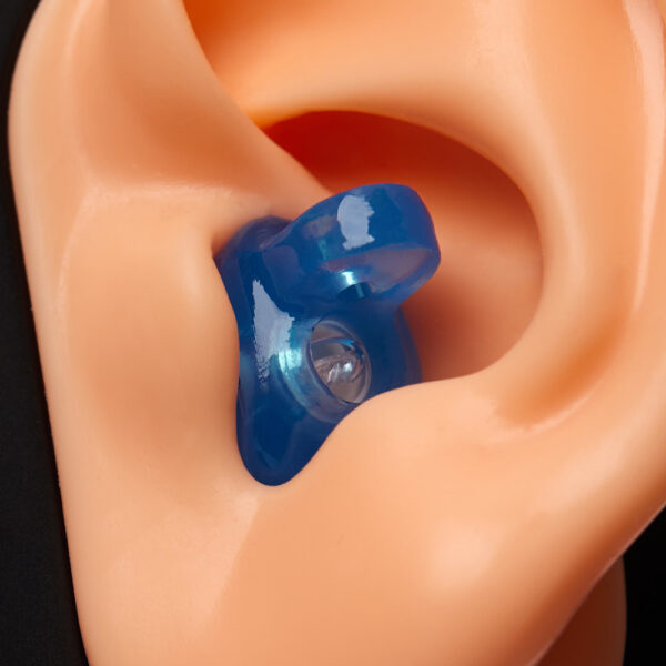 PACS Pro Custom Earplugs with Grip Inserted in the Ear